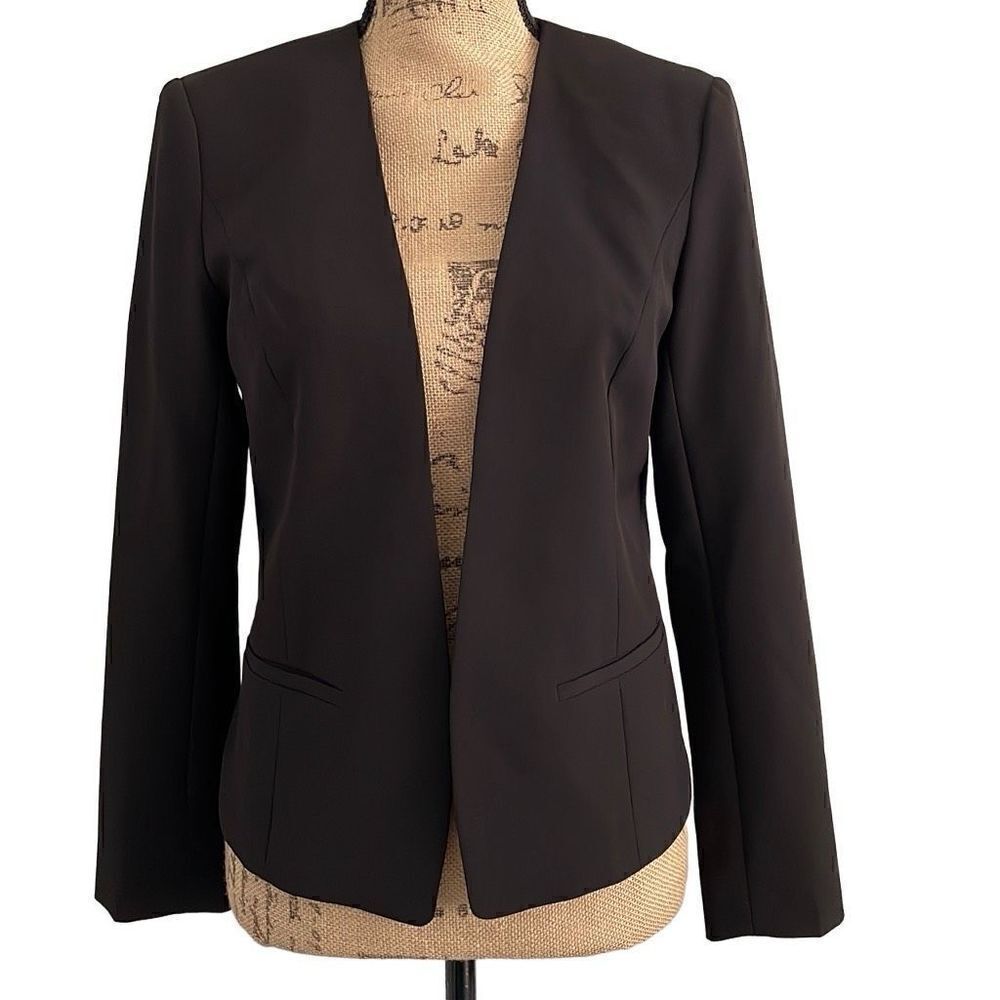 EUC Halogen Nordstrom Black Classic Open Buttonless Blazer - Small